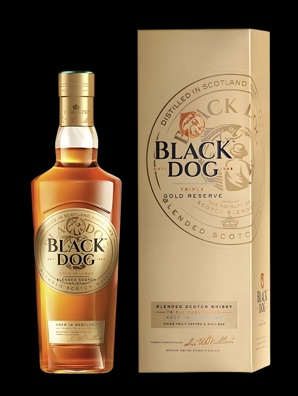 BLACK DOG TRIPLE GOLD RESERVE BLENDED SCOTCH WHISKY 