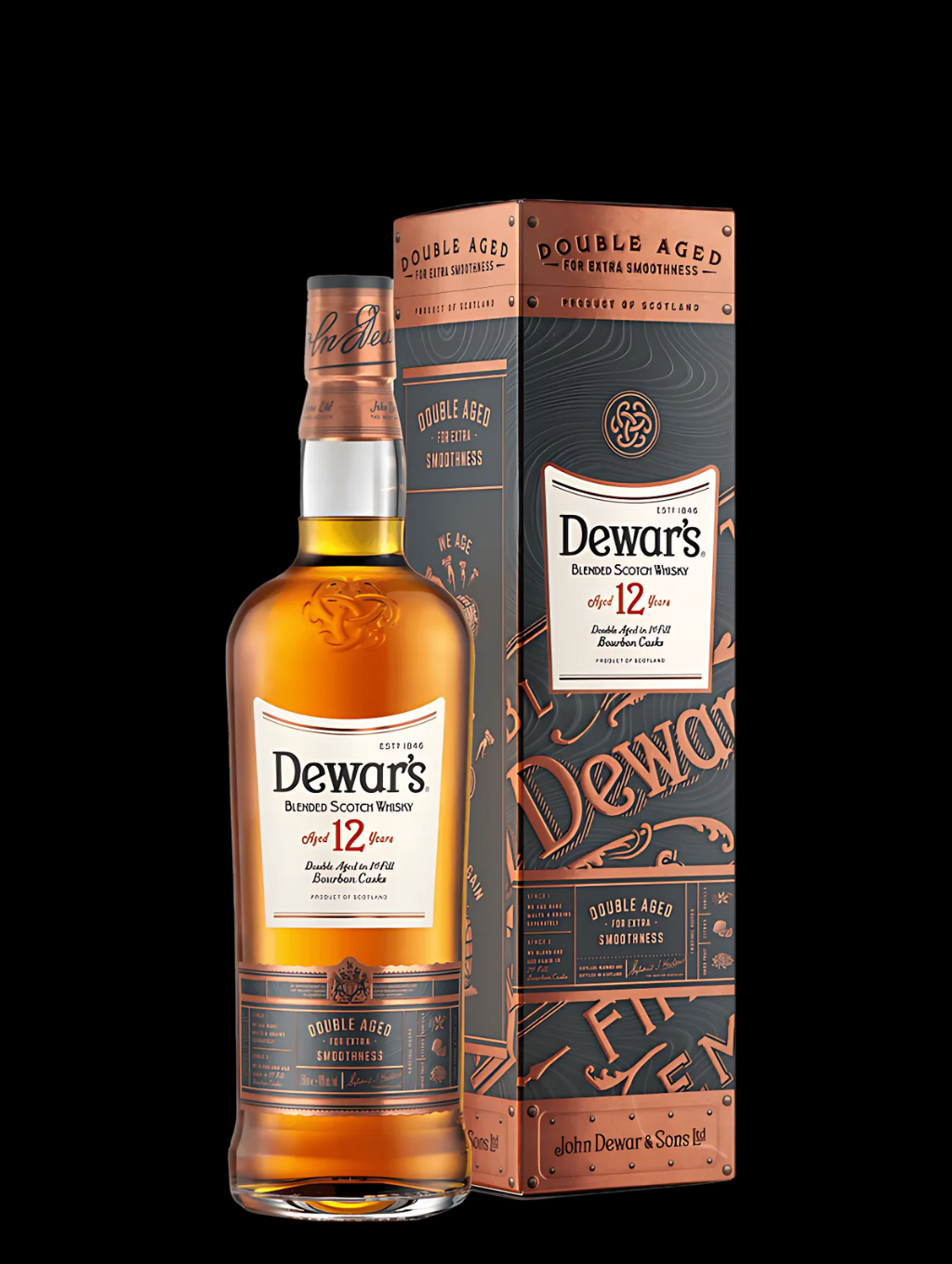 DEWARS'S BLENDED SCOTCH WHISKY DOUBLE AGED IN 1ST FILL BOURBON CASKS AGED 12 YEARS