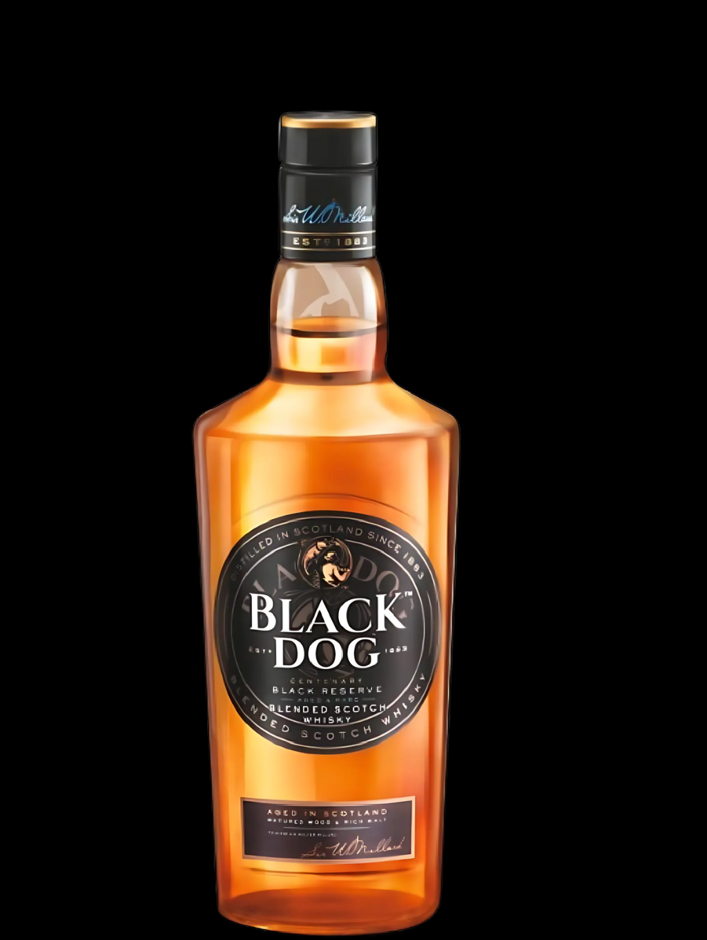 BLACK DOG CENTENARY BLACK RESERVE AGED & RARE BLENDED SCOTCH WHISKY 